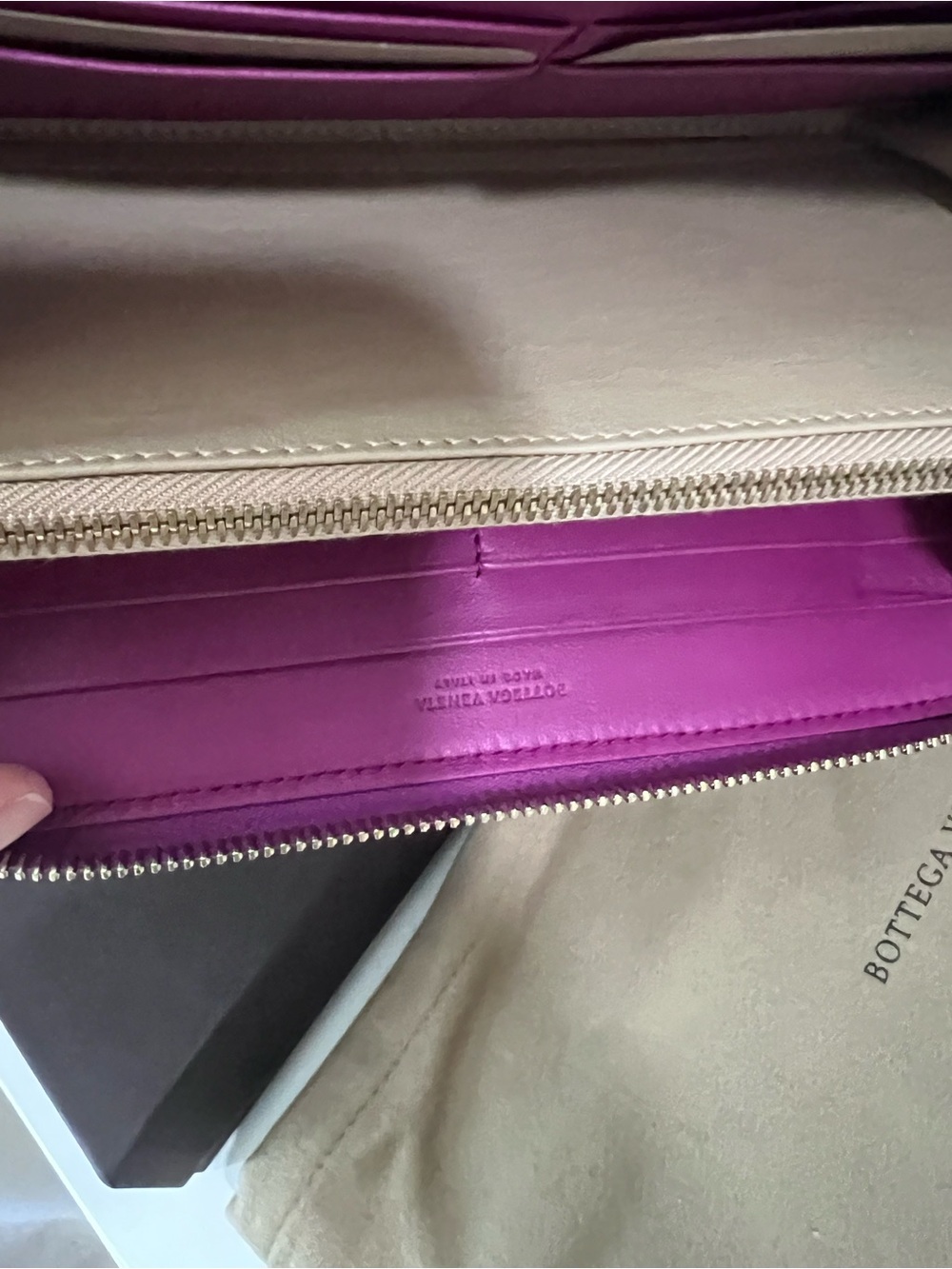 Bottega Veneta Purple Intrecciato Zip Around Wallet - Picture 10 of 10
